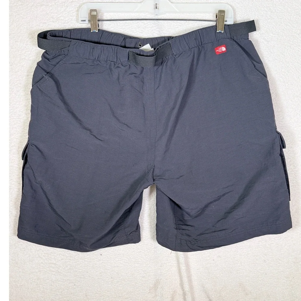 The North Face Belted Cargo Hiking Shorts Mens Gray Nylon XL Asphalt AU2D Trail